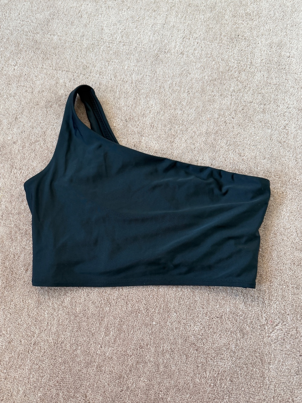 All Peace Fuller Bust Black One-Shoulder Bikini Top Medium